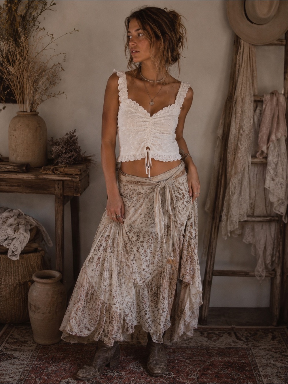 Altar'd State White Eyelet Tank Blouse SZ S NWT - Picture 1 of 8